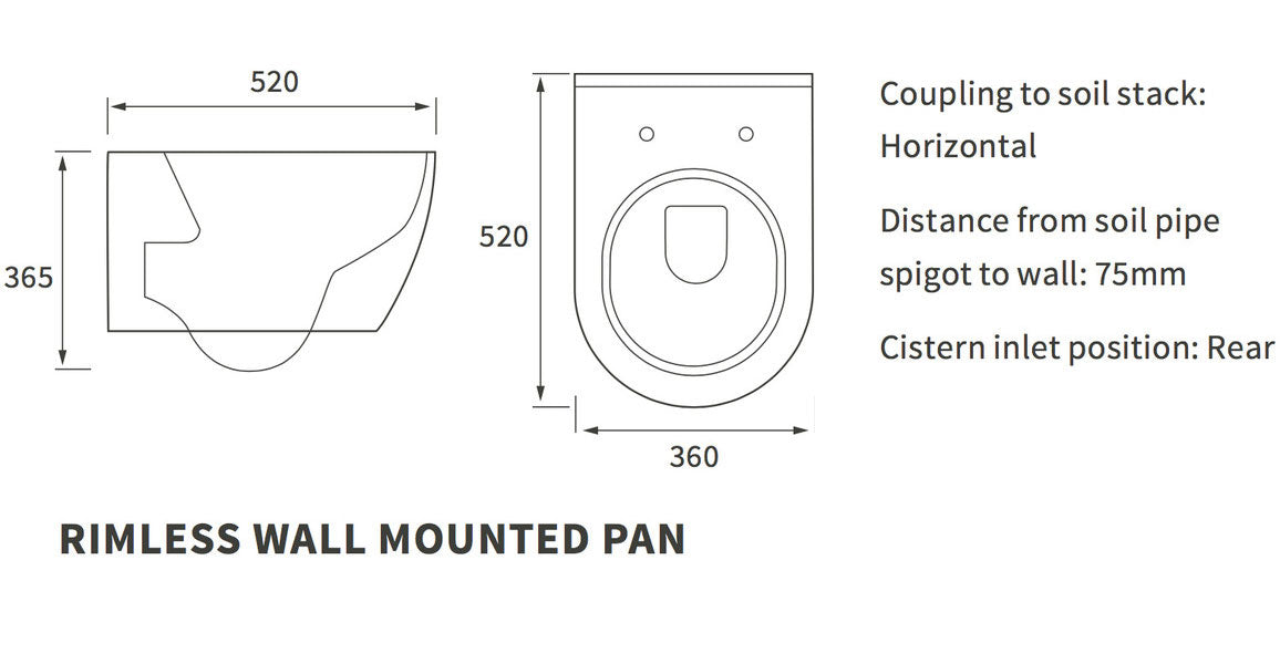 Kew Rimless Wall Hung WC & Soft Close Seat