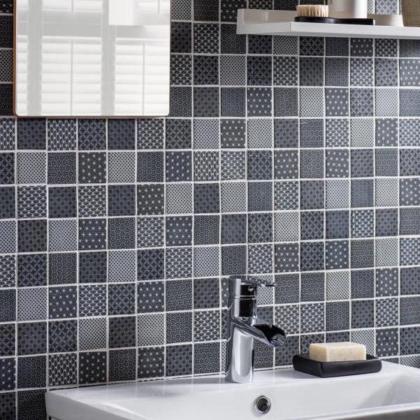 Kinetic Black Glass Mosaics