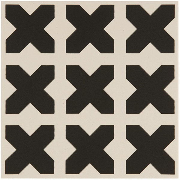 Odyssey Babylonian Black on Dover White Tile