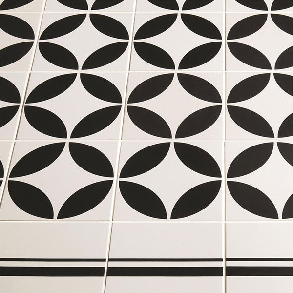 Odyssey Bavaria Black on Dover White Tile