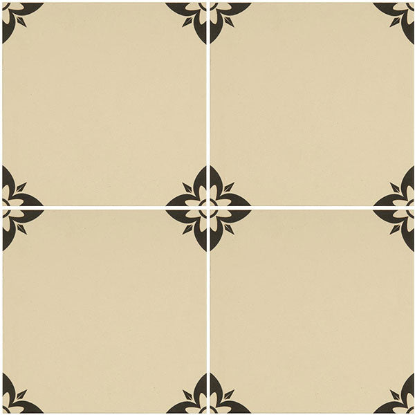 Odyssey Empire Black on White Tiles, pattern repeat