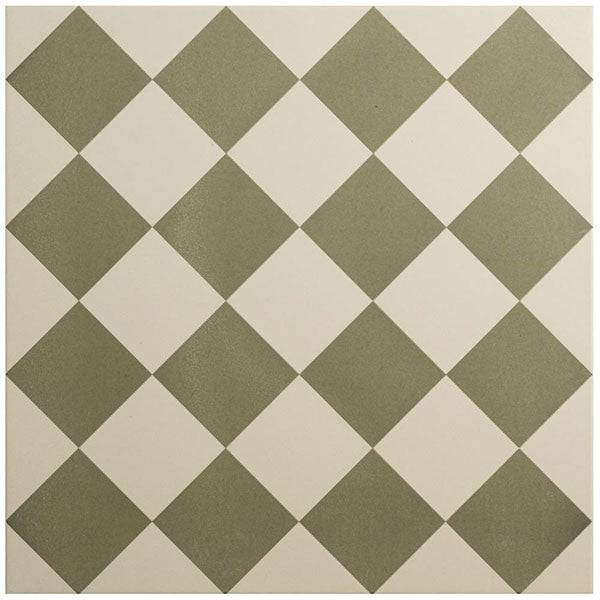 Odyssey Harlequin Small Green on Chalk Tile