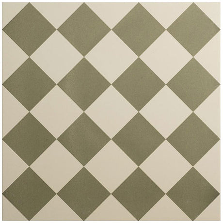 Odyssey Harlequin Small Green on Chalk Tile