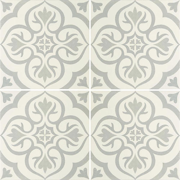 Odyssey Knightshayes Light Grey on Chalk Tile (pattern repeat)