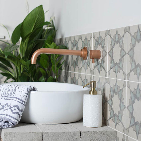 Odyssey Mezzo Soprano tiles on the bathroom walls