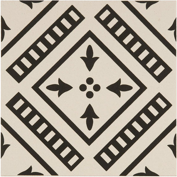 Odyssey Pompeii Black on Dover White Tile