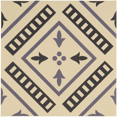 Odyssey Pompeii Indigo and Dark Blue on White Tile