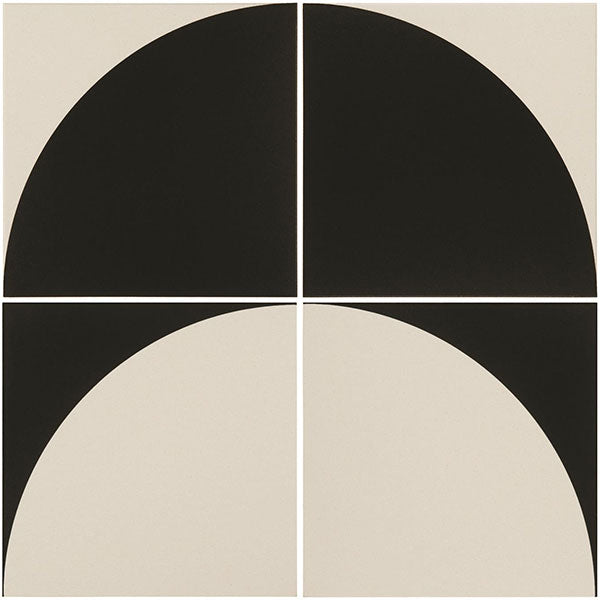 Odyssey Tao 1 Black on Dover White x 2 Tiles, Tao 2 Black on Dover White x 2 Tiles