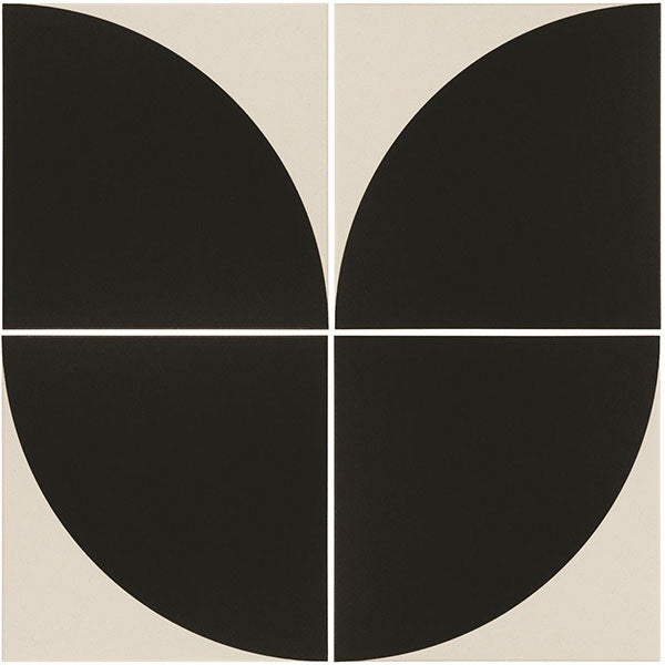 Odyssey Tao 1 Black on Dover White x 4 Tiles