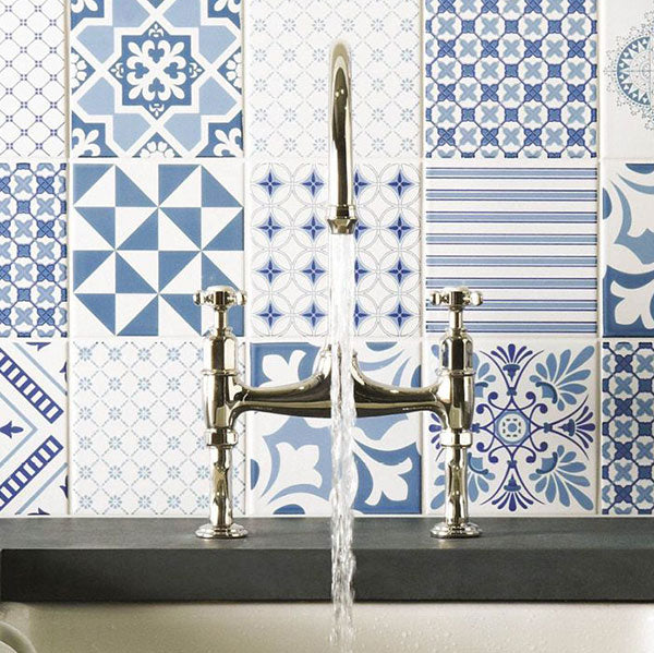 Blue Tapestry Collection, 12 Tile Set