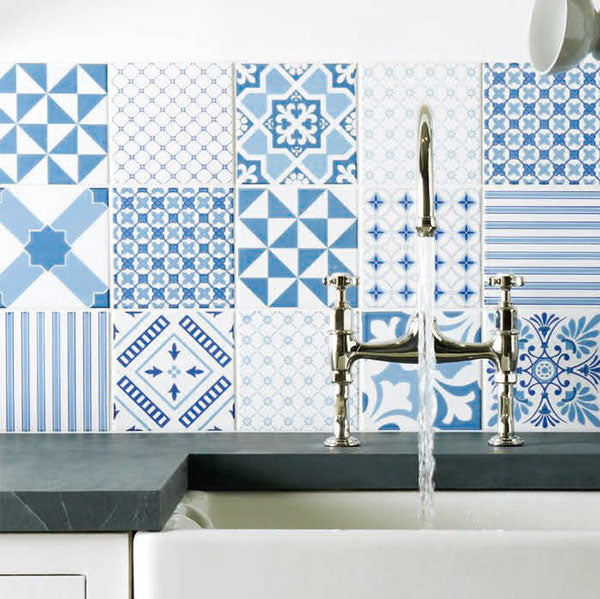 Blue Tapestry Collection, 12 Tile Set
