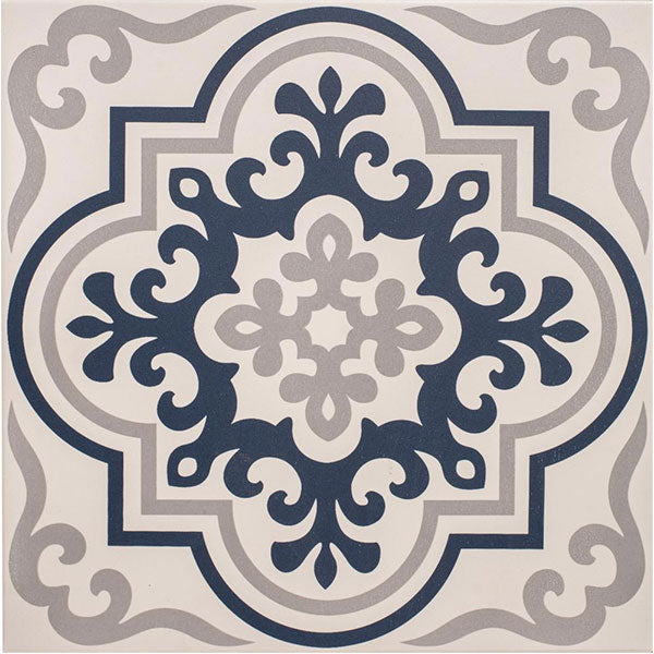 Odyssey Vogue Dark Blue/Light Grey on Chalk Tile