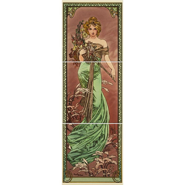 Original Style Alphonse Mucha Spring LH 3-tile Set