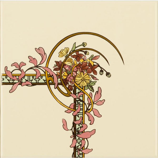 Original Style Alphonse Mucha Spring RH Corner Tile