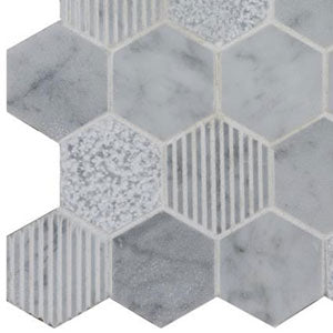 Original Style Cirrus Large Stone Hexagon Mosaic 30.3 x 29.8cm