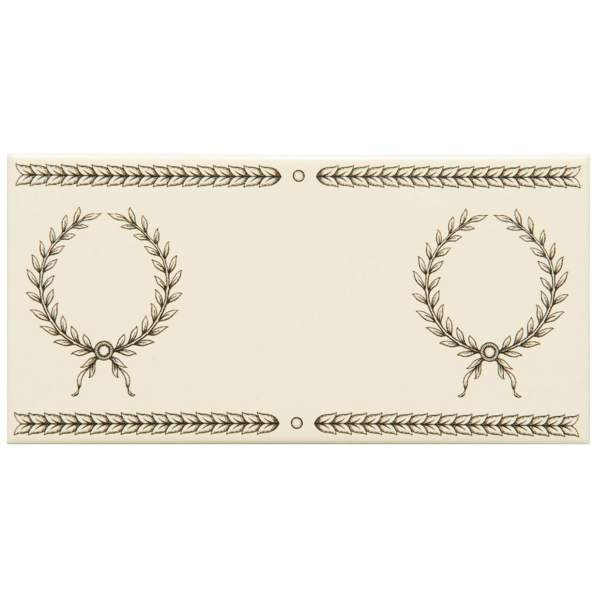 Original Style Double Laudatory Wreath Charcoal Grey on County White Border