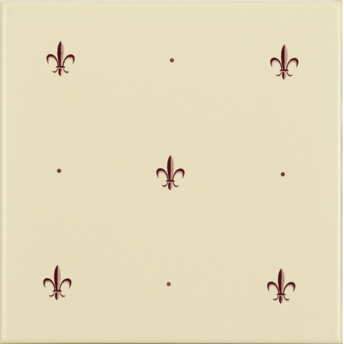 Original Style Fleur de Lis Burgundy on County White (tile 2)