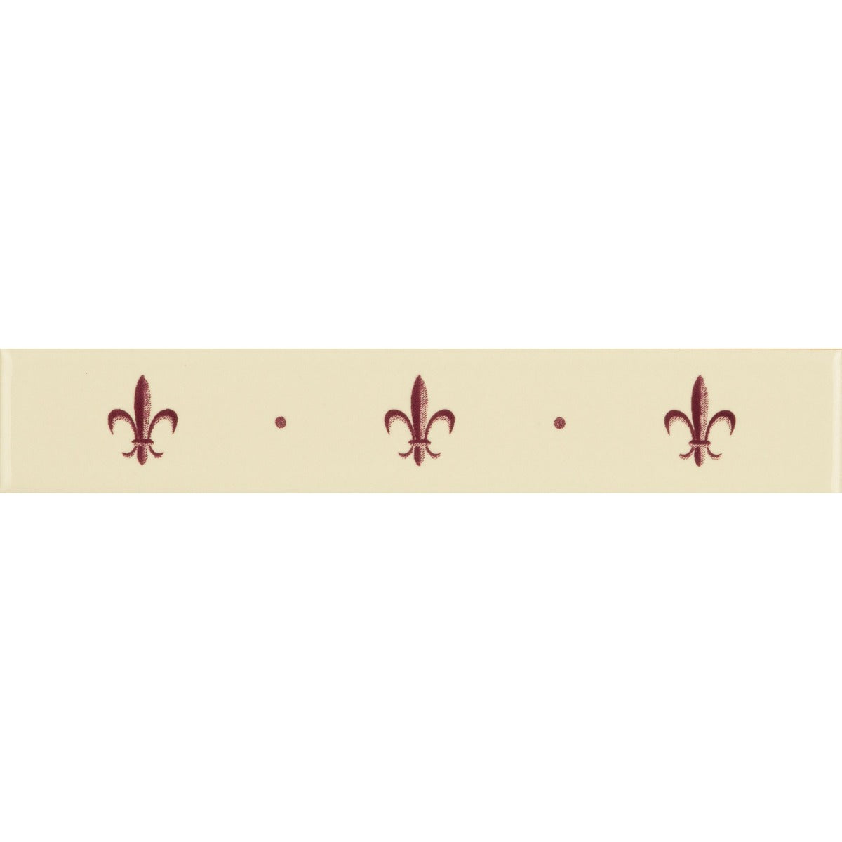Original Style Fleur de Lis Burgundy on County White Border