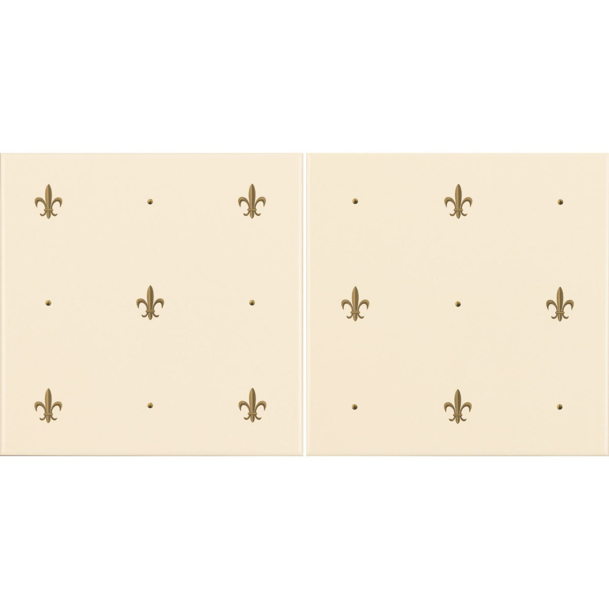 Original Style Fleur de Lis Gold on County White 2-tile Set
