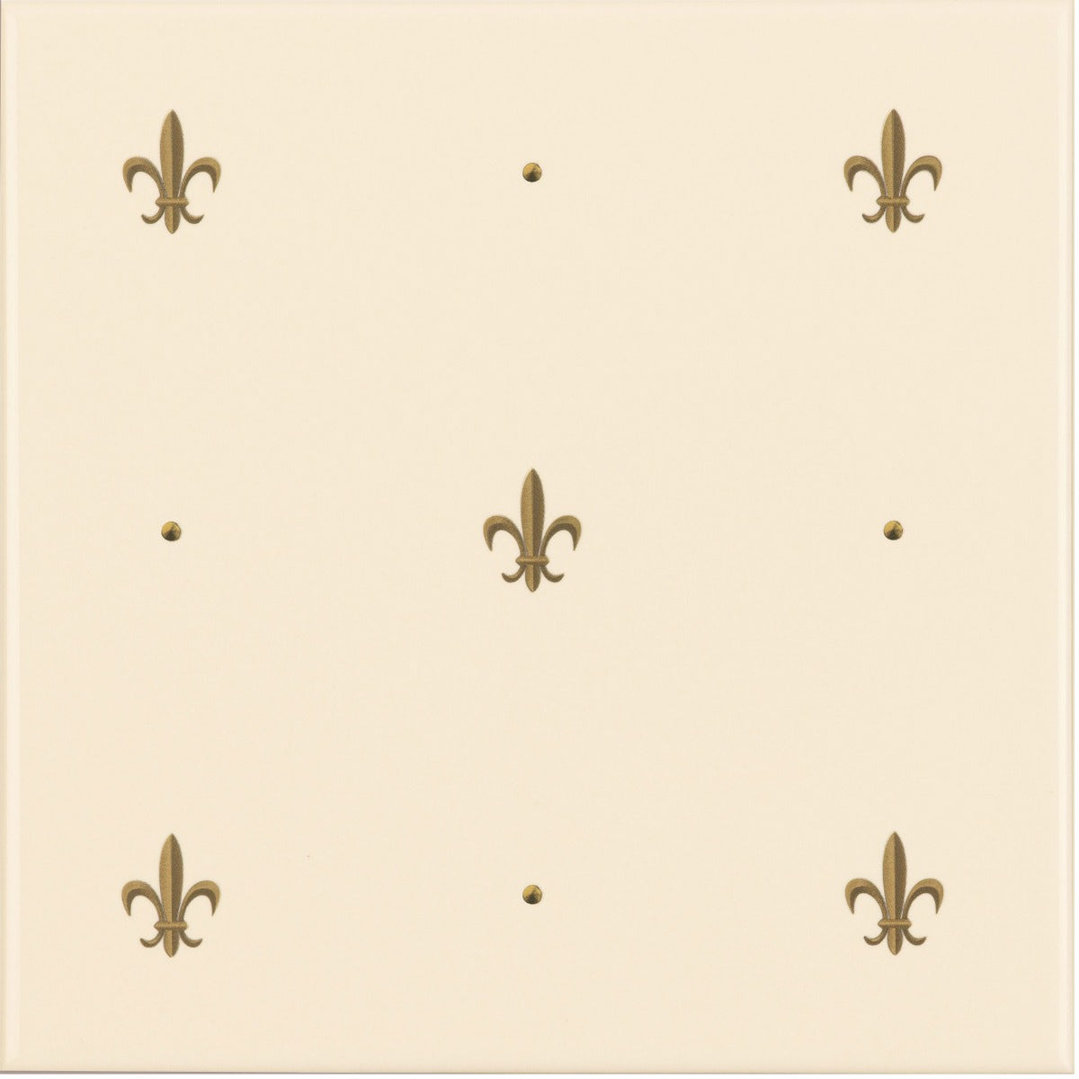 Original Style Fleur de Lis Gold on County White (tile 1)