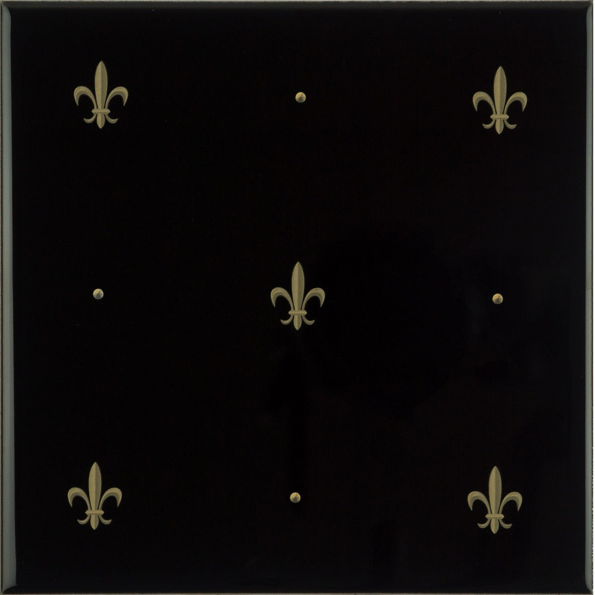 Original Style Fleur de Lis Gold on Jet Black (tile 1)