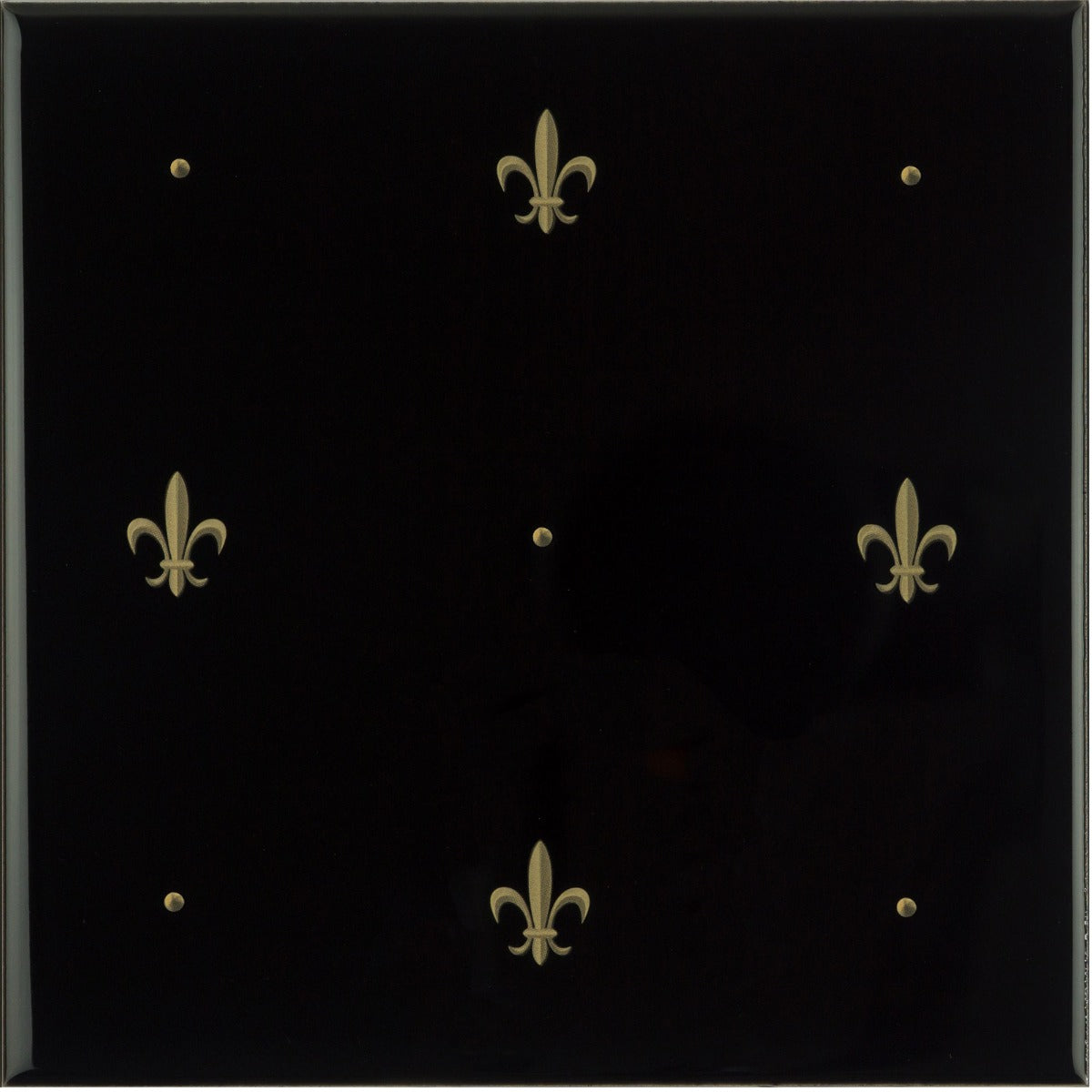 Original Style Fleur de Lis Gold on Jet Black (tile 2)