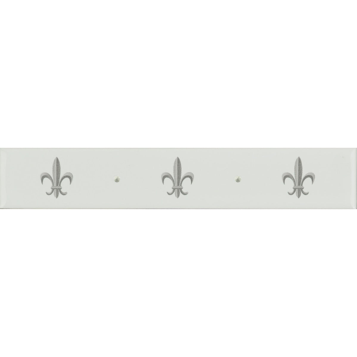 Original Style Fleur de Lis Platinum on Brilliant White Border