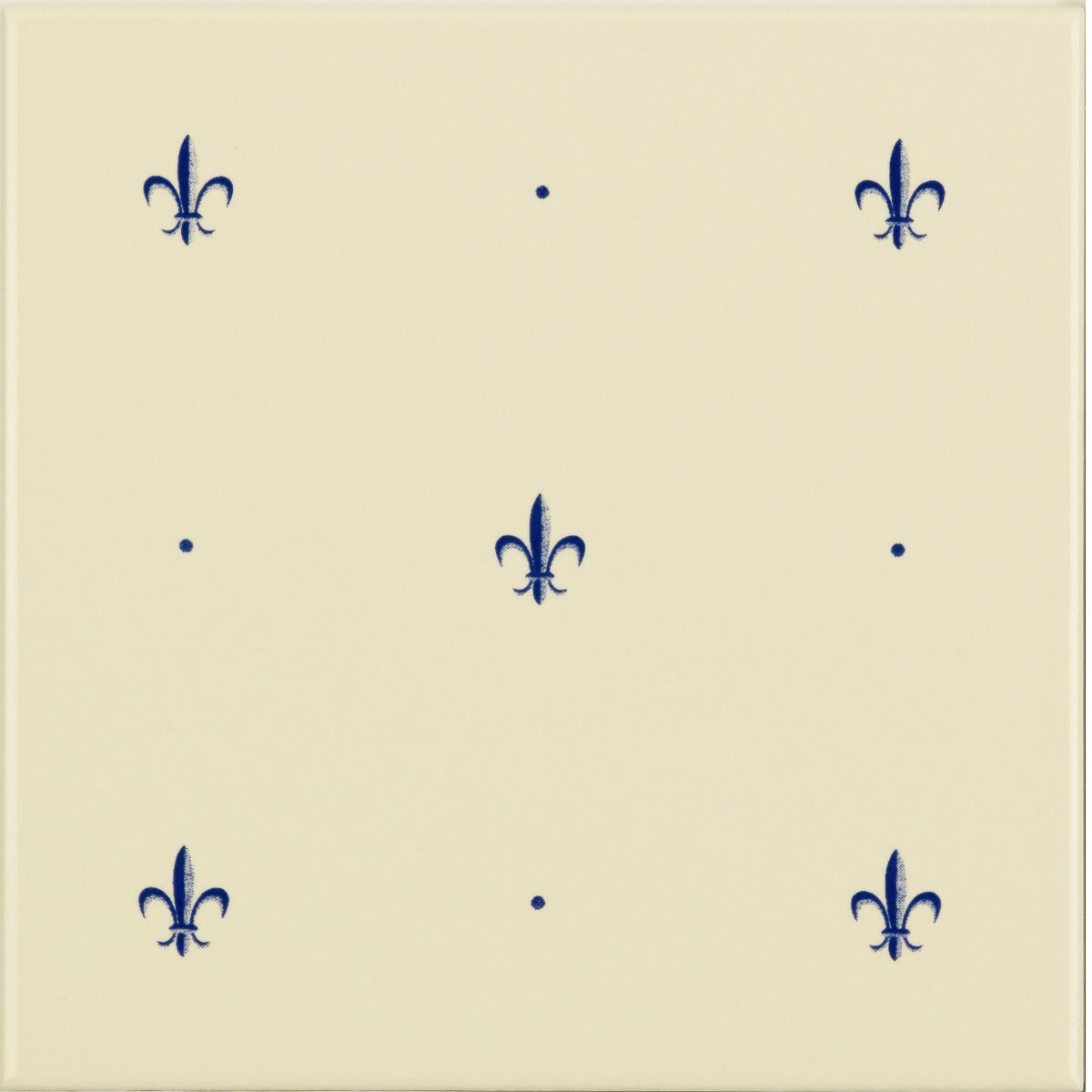 Original Style Fleur de Lis Royal Blue on County White (tile 1)
