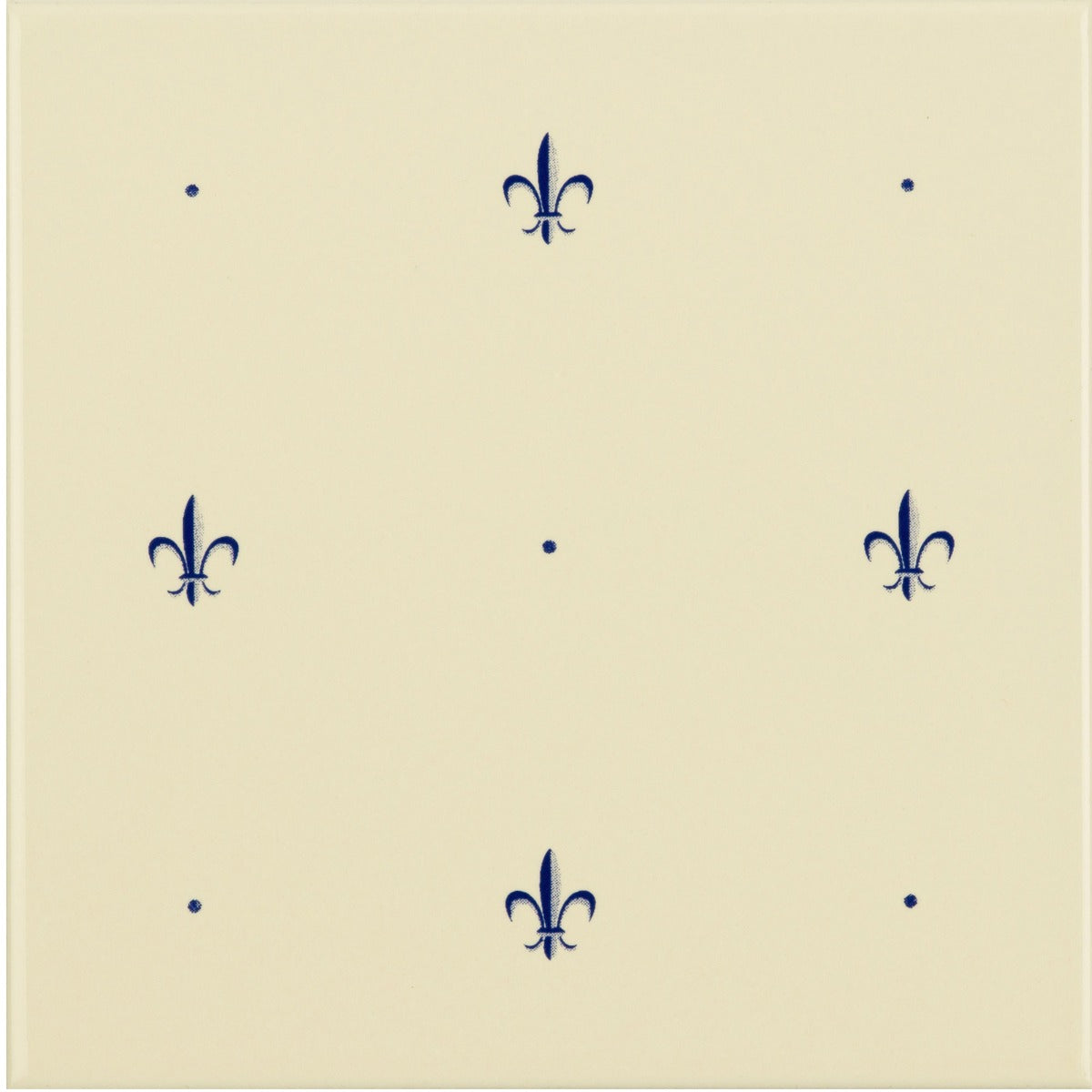 Original Style Fleur de Lis Royal Blue on County White (tile 2)