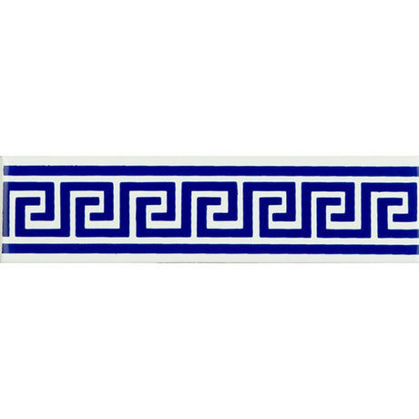 Original Style Greek Key Royal Blue Border Tile