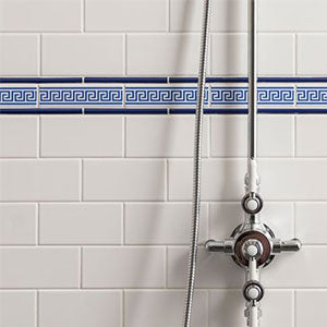 Original Style Greek Key Royal Blue Border Tile