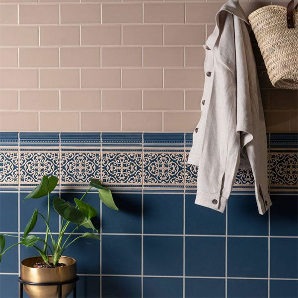 Original Style Grosvenor Palladian Beige on Ascot Blue Tile