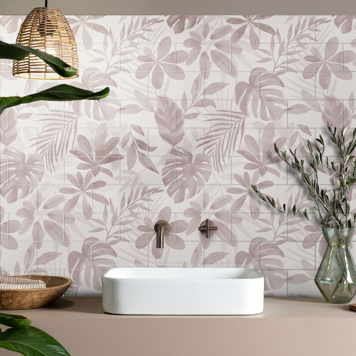 Original Style Jungle Grove Brickbond Pink Panels