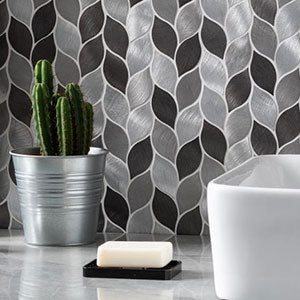 Original Style Leaf Grey Silver Mix Mosaic 28 x 27.5cm