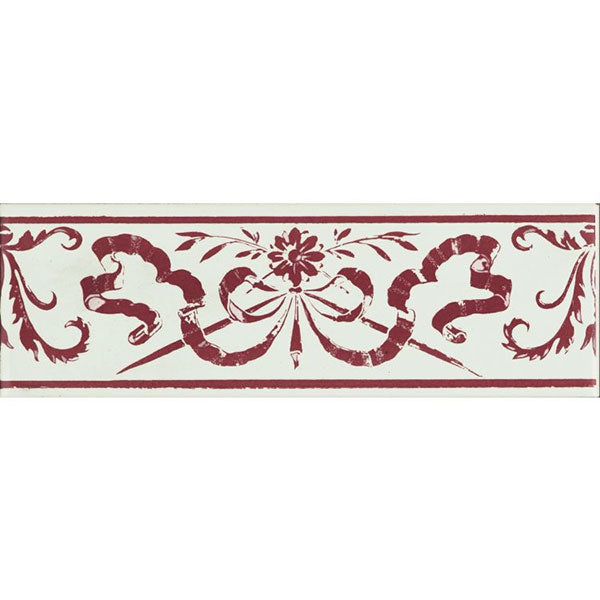 Original Style Love Knot Burgundy Border Tile