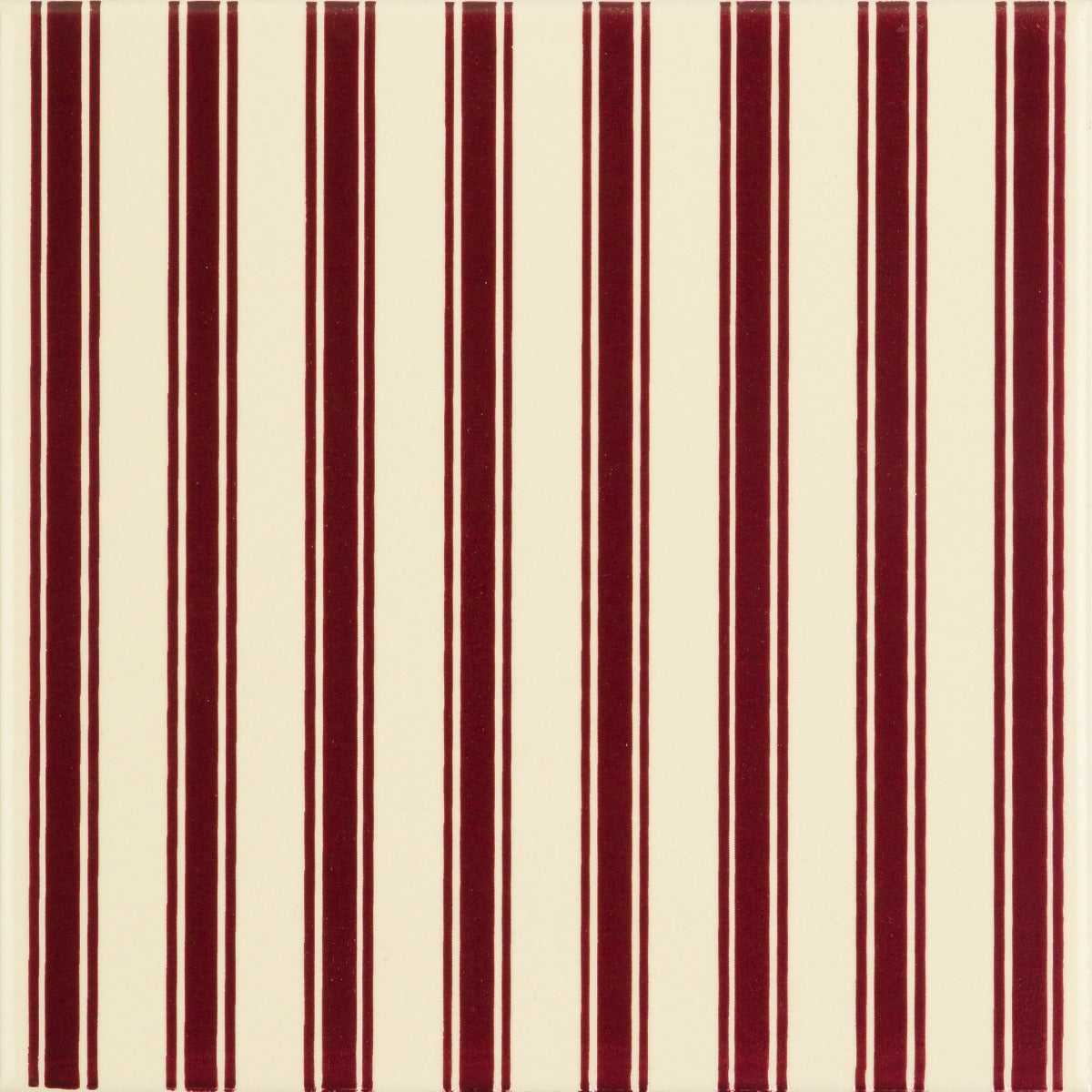 Original Style Regency Stripe Burgundy on County White Tile