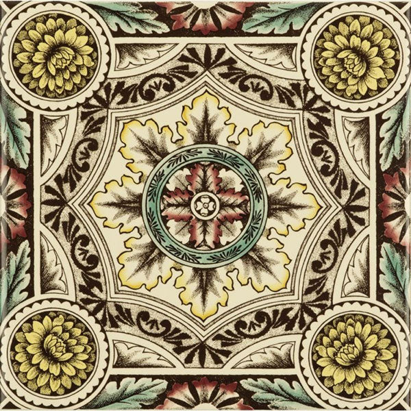 Original Style Symmetrical Floral Pattern Single Decor Tile