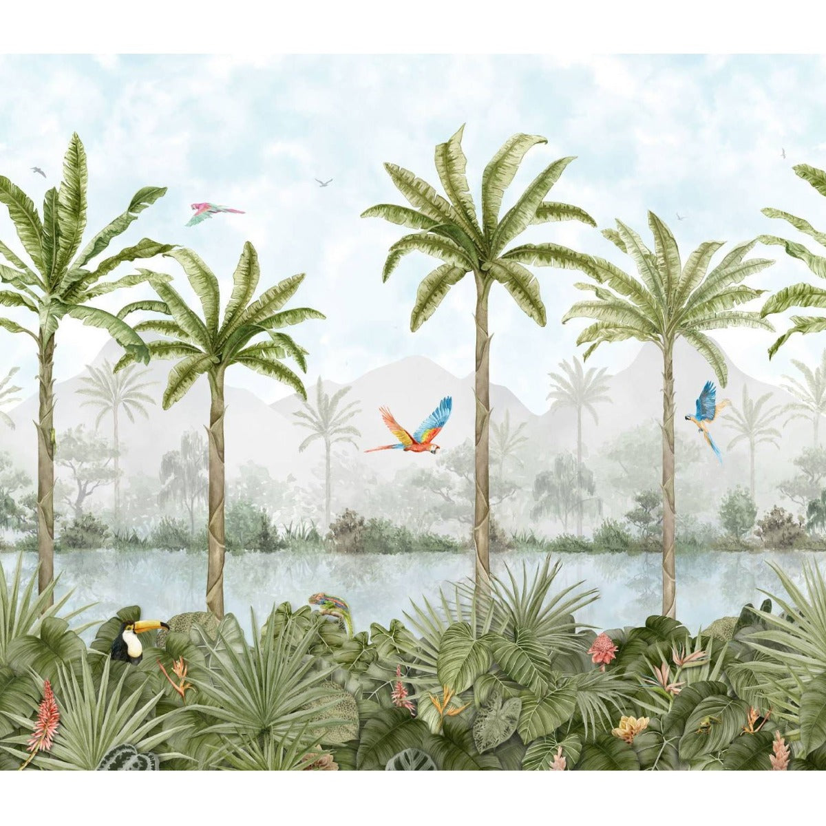 Original Style Tropical Oasis Mural