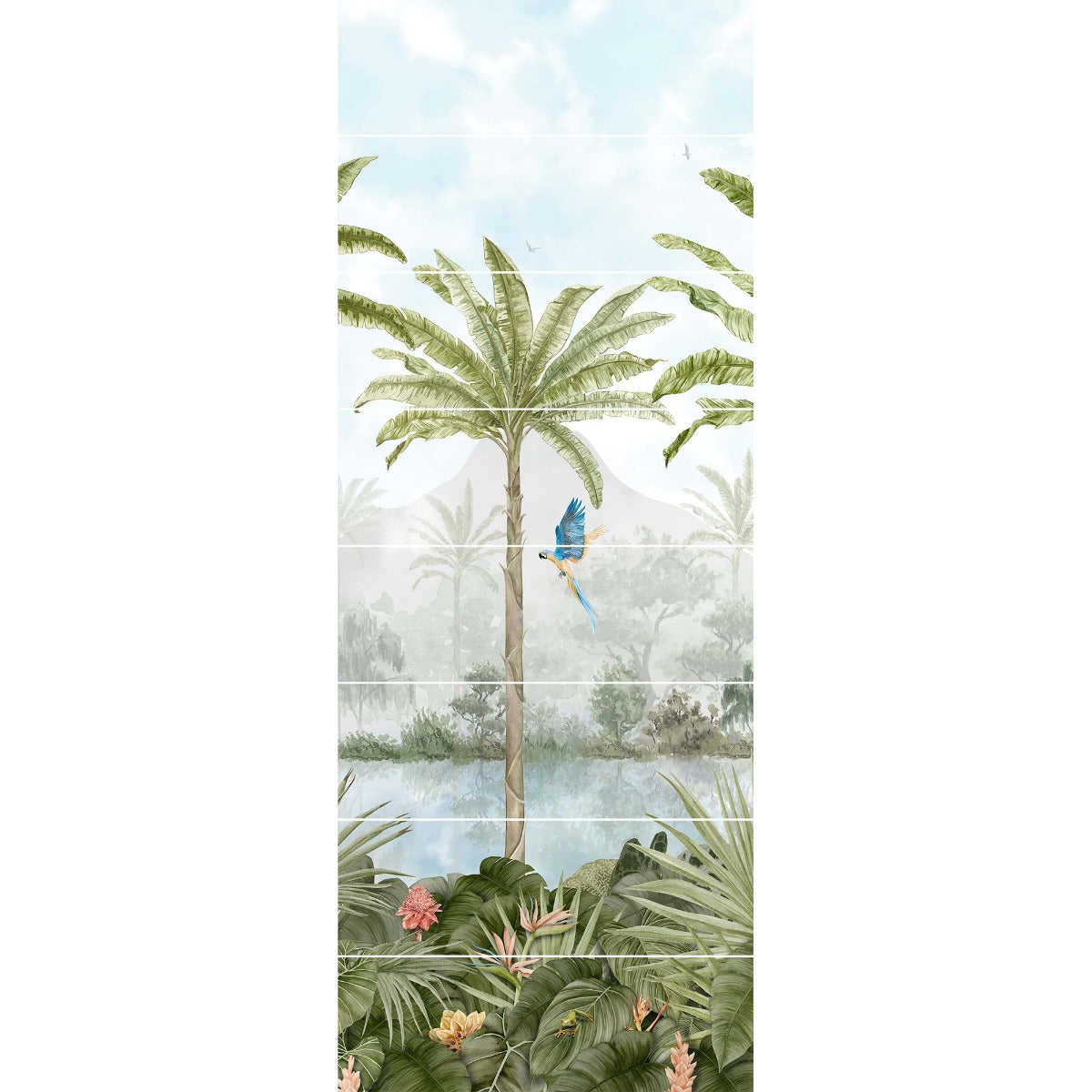Original Style Tropical Oasis Mural (Panel C)