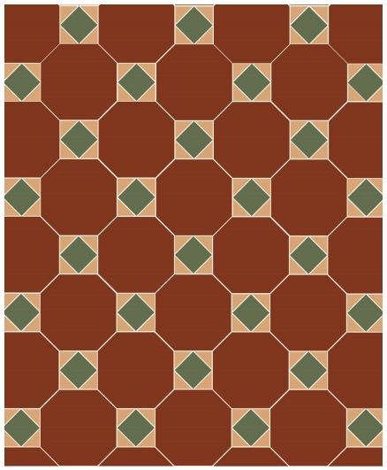 Original Style Arundel 3 Colour Pattern (Red/Green/Buff)