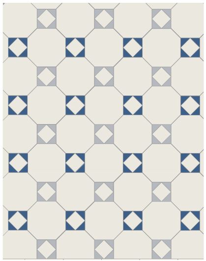 Original Style Arundel 3 Colour Pattern (White/Blue/Pugin Blue)