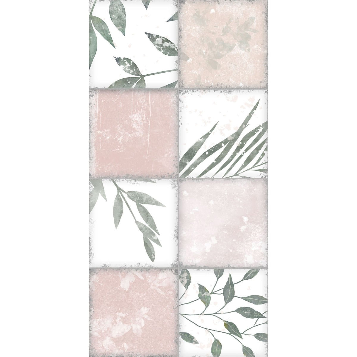 Original Style Patchwork Botanical Rose Tile
