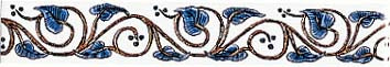 Original Style Trailing Ivy Blue Border Tile