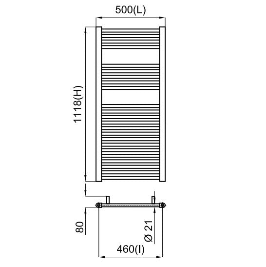 Porcelanosa Contracts Radiator 500 x 1180mm