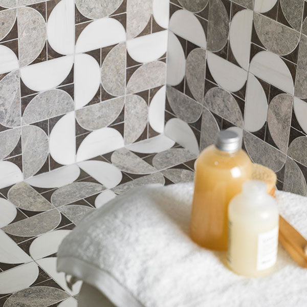 Porcelanosa Figure Spiral Dark mosaic tiles