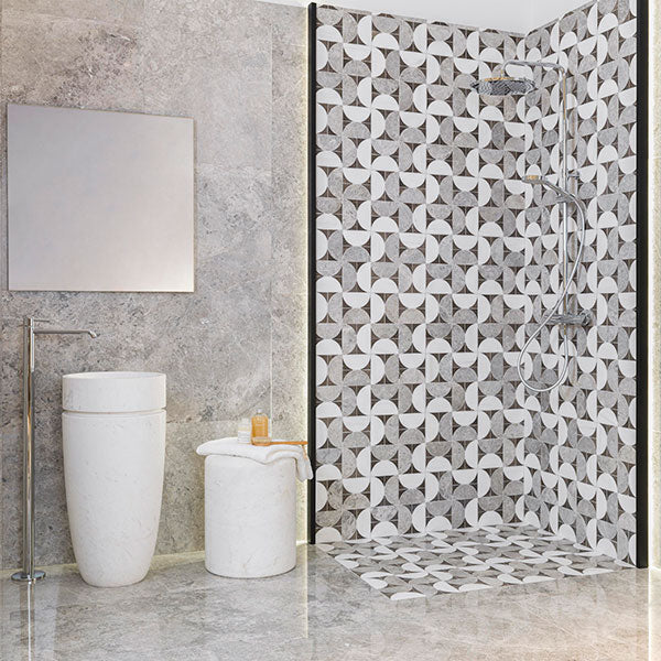 Porcelanosa Figure Spiral Dark mosaic tiles