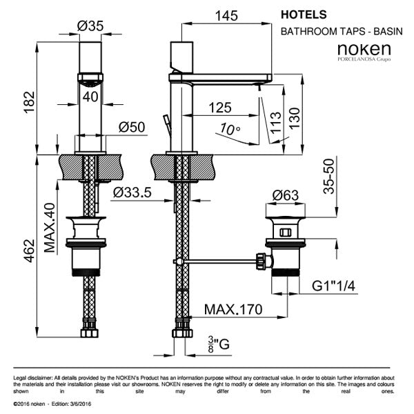 Porcelanosa Forma Single Lever Basin Mixer Tap