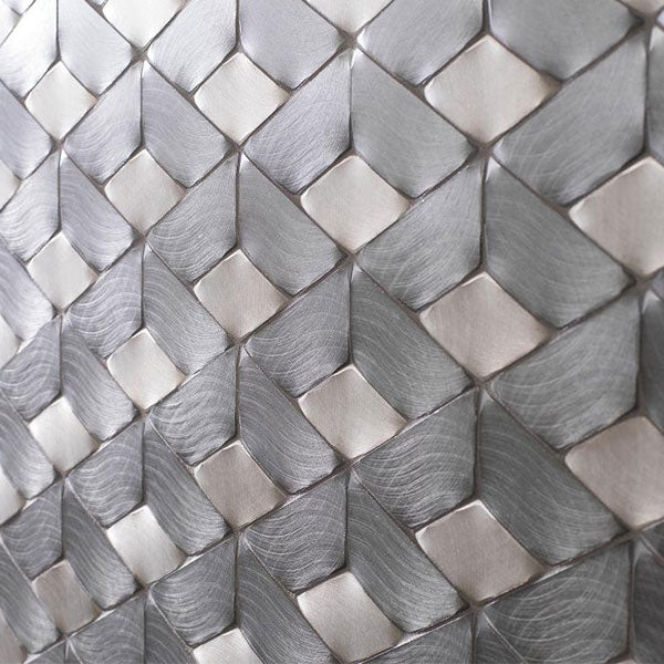 Porcelanosa Gravity Aluminium Braid Metal Titanium Mosaics