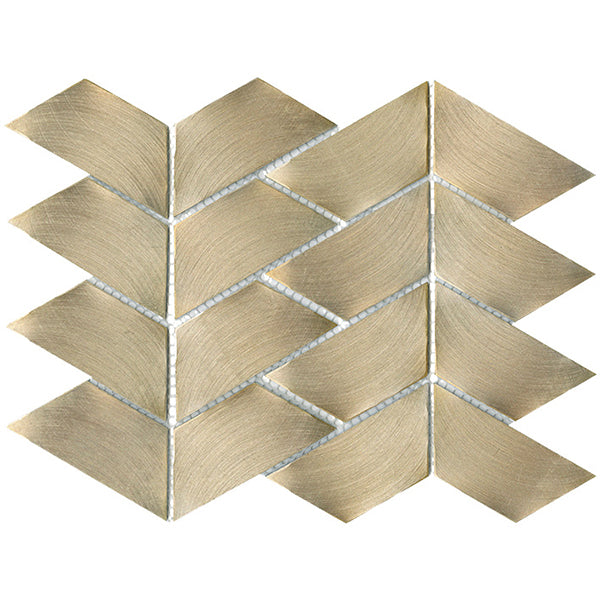 Porcelanosa Gravity Aluminium Trace Gold Mosaic 22.1 x 28.1cm