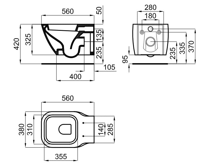 Porcelanosa Essence C Wall Hung Pan